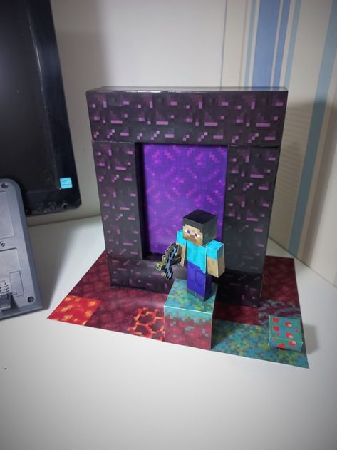 Minecraft Diorama, Lego Memes, Minecraft Bedroom Decor, Nether Portal, Minecraft Printables, Easy Pixel Art, Minecraft Birthday, Minecraft Crafts, Minecraft Art