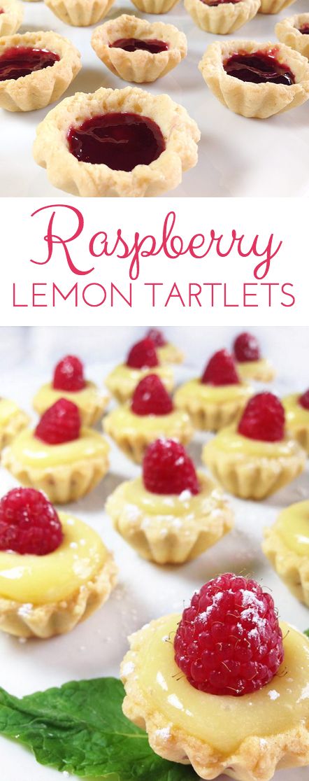 Irresistible Raspberry Lemon Tartlets. Crunchy, light tart shells layered with seedless raspberry jam, lemon curd and fresh raspberries. Need I say more?  | Through Her Looking Glass Lemon Tartlets Recipe, Seedless Raspberry Jam, Mini Tartlets, Lemon Tartlets, Spring Flavors, Lemon Tarts, Tartlets Recipe, Lemon Pie Filling, Lemon Thyme