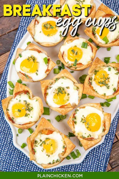 Breakfast Egg Cups Recipe - Start your day off right with these delicious breakfast egg cups! Made with flaky pie crust, crispy bacon, creamy Boursin cheese, parmesan cheese and topped with an egg and fresh chives, these bite-sized delights are bursting with flavor. Perfect for busy mornings or brunch gatherings, they can be made ahead and easily reheated. Pie Crust Breakfast, Breakfast Egg Cups, Bite Size Breakfast, Cheese Sausage Balls, Cream Cheese Sausage, Bacon Egg Muffins, Egg Cups Recipe, Cream Cheese Sausage Balls, Egg Cups Breakfast