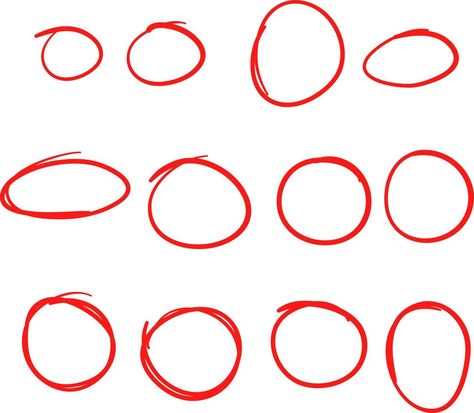 Highlight circles set Vector collection. red ovals. Highlighting Text or important objects. Marker doodle sketch frame. isolated Circle Doodles, Shape Vector, Boy Aesthetic, Doodle Sketch, Circles, Vector Art, Markers, Vector Free, Highlights