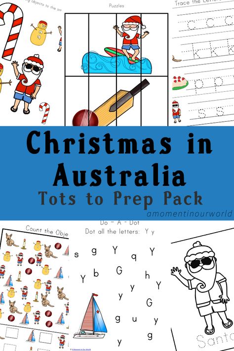 Christmas In Australia Craft, Australia Christmas Crafts For Kids, Australia Preschool, Australia For Kids, Free Preschool Activities, Australia Crafts, Winter Crafts Preschool, Australia Christmas, Preschool Play