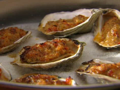 Oysters Grilled, Oysters Casino, Spinach Cheese Puffs, Bell Pepper Salad, Florence Food, Thanksgiving Appetizer, Oysters Rockefeller, Tyler Florence, Thanksgiving Appetizer Recipes