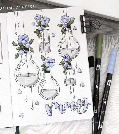 May Bujo Cover, Fancy Drawing, May Bujo, Bujo Cover, Painting Mood, Bullet Journal Ideas Templates, Desain Buklet, Bullet Journal Paper, Bullet Journal Mood