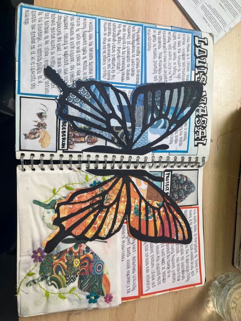 Gcse Art Coursework Ideas, A Level Art Textiles, A Level Design Sketchbook, Fine Art Gcse Sketchbook Ideas, Natural Forms Art Ideas, Butterfly Textiles Sketchbook, Street Art Gcse Sketchbook, Natural Forms Gcse Artists, Gcse Textiles Sketchbook Inspiration