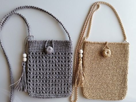 Handbags for the Fashionista Crochet Grocery Bag, Mobile Bag, Crochet Coin Purse, Crochet Boho Bag, Crochet Mobile, Knitting And Crochet Patterns, Crochet Crop Top Pattern, Crochet Handbag, Crochet Clutch