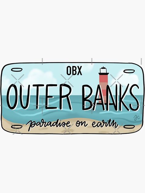 Outer Banks Watercolor, Outer Banks Design, Outer Banks Stickers Printable, Outer Banks Phone Theme, Outer Banks Bookmark, Outer Banks Art Ideas, Outer Banks Desenho, Dessin Outer Banks, Outer Banks Painting Ideas