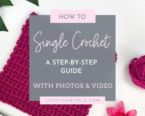 Learn Crochet | Jo to the World Creations How To Single Crochet, Sc Crochet, Learn Crochet, Single Crochet Decrease, Crochet Classes, Crochet Decrease, Crochet Tools, Crochet Supplies, All Free Crochet