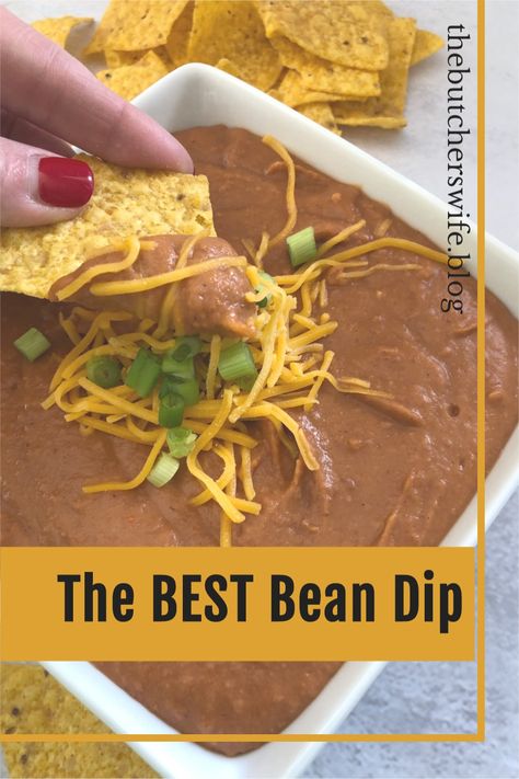 The Best Bean Dip, Homemade Bean Dip Easy, Home Made Bean Dip, Mexican Bean Dip Recipes Easy, Best Bean Dip Recipe, Fritos Bean Dip Recipe, Restaurant Style Bean Dip, Mexican Refried Bean Dip, How To Make Bean Dip