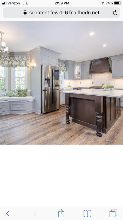 Kitchen With Bay Window And Island, Kitchen Remodel With Bay Window, Dining Room With Bay Window Ideas, Bay Window With Bench, Kitchen With Bay Window Layout, Bay Window Ideas Kitchen, Window With Bench, Kitchen Bay Window Seating, Kitchen With Bay Window