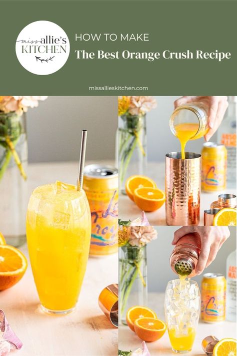 This is the best Orange Crush Recipe because it uses fresh orange juice, orange-flavored vodka, triple sec, and orange-flavored sparkling water. It's not too sweet and it's really fresh. Fresh Orange Juice Cocktails, Cocktails With Fresh Orange Juice, Deep Eddy Orange Vodka Recipes, Orange Infused Vodka, Orange Crush Recipe, Orange Crush Cocktail, Elk Recipes, Orange Vodka, Flavored Sparkling Water