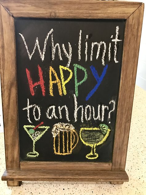 Happy Hour Chalkboard Signs Bar, Pub Chalkboard, Bar Chalkboard Ideas, Bar Quotes, Funny Bar Signs, Happy Hour Specials, Note Fonts, Chalk Sign, Beer Signs