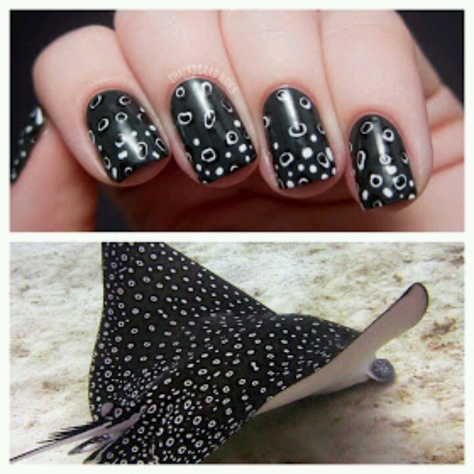 Cute stingray print nails Chalkboard Nails, Nail Polish Art, Animal Nails, Animal Print Nails, Nails Only, Pastel Nails, Fabulous Nails, Beautiful Nail Art, Nail Art Inspiration