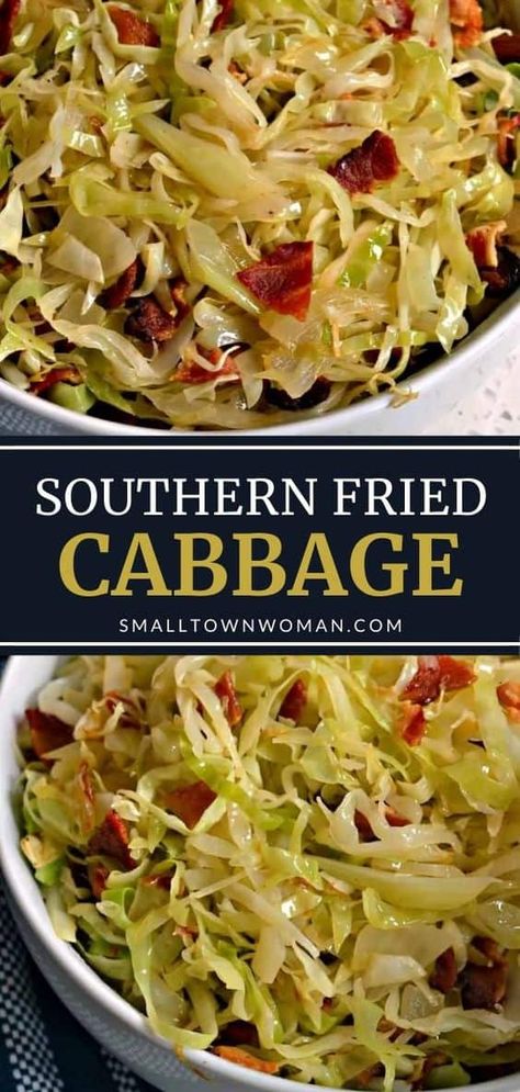 A simple 6-ingredient side dish recipe perfect for roasted chicken, grilled steak, fried fish, and even Ham Steak! This simple cabbage recipe with bacon is so nutritious, versatile, delicious, and budget-friendly. Save quick and easy recipe! Ham Steak And Cabbage Recipes, Side For Fish Fry, Side Dishes With Fish Dinner, Sides With Fried Fish, Ham Side Dishes Easy, Sides For Roasted Chicken, Side Dishes For Fish Fry, Sides For Fish Fry, Fried Fish Sides