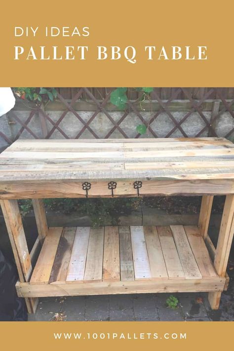 Outdoor Table Diy Upcycle, Toddler Picnic Table, Bbq Garden, Pallet Side Table, Pallet Tables, Pallet Table Diy, Outdoor Pallet Projects, Pallet Desk, Scots Pine