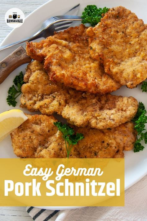 Pork Snitzel, Pork Schnitzel Recipe, Fried Pork Chop Recipes, Pork Cutlet Recipes, Polish Dishes, Schnitzel Recipe, German Dishes, German Food Authentic, Schnitzel Recipes