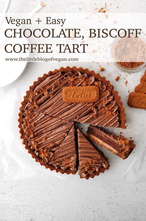 Vegan Tart Recipes, Biscoff Tart, Vegan Fudge Recipes, Vegan Tart, Desert Project, Vegan Naan, Vegan Tarts, Cozy Dinners, Vegan Coffee