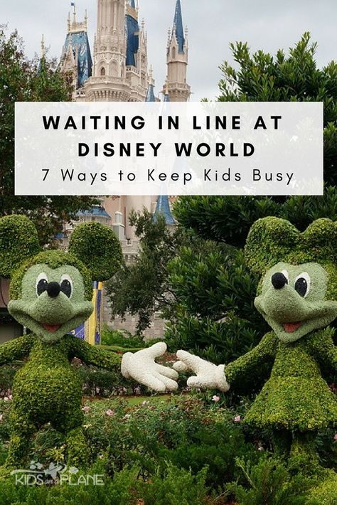 7 Things to Do with Kids While Waiting in Line at Disney World - Looking for ways to kill time while waiting in line to board your favorite attraction or meet a beloved character? We've got you covered! Check out our helpful tips, tricks and hacks to beat those long lines! | #KidsOnAPlane #DisneyEverything #BeatLongLines #ParentingTips #TravelTips #DisneyHacks #DisneyTips #CureBoredom Waiting In Line At Disney, Disney World Secrets, Walt Disney World Orlando, Keep Kids Busy, Mouse House, Disney Ideas, Things To Do With Kids, Disney World Planning, Family Travel Destinations