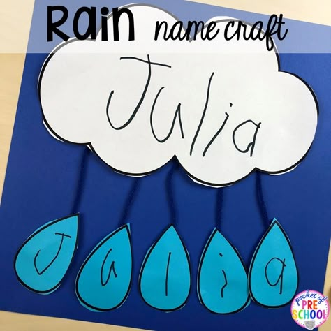 Weather Activities and Centers - Pocket of Preschool Weather Preschool, Weather Activities Preschool, April Preschool, Weather Lessons, Pocket Of Preschool, Preschool Weather, Preschool Names, Centers Kindergarten, Weather Crafts