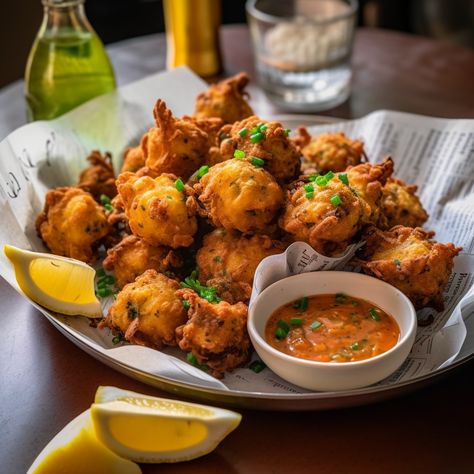 Oyster Fritters Recipe | Recipes.net Oyster Fritters Recipes, Recipes With Oysters, Fried Oyster Recipes, Oysters Recipes, Pumpkin Fritters, Corn Fritter Recipes, Zucchini Fritters Recipe, Dill Recipes, Cauliflower Fritters