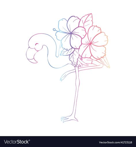 Flamingo Line Art, Flamingo Tattoo, Bird Vector, Single Line Art, Line Art Drawing, Flamingo Bird, Drawing Vector, Single Line, Sketch Drawing