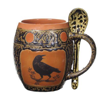 Amazon.com: Ceramic Pottery Mug with Orange Crow and Spoon: Home & Kitchen Eclectic Mugs, Ceramics Pottery Mugs, Handcrafted Pottery, Clay Cup, Orange Leaf, Pottery Cups, Pottery Mug, Pottery Plates, Ceramic Coffee Cups