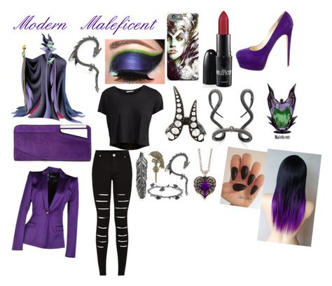 "Modern Maleficent" by ellessecrowther ❤ liked on Polyvore featuring Villain, Pieces, Just Cavalli, Brian Atwood, COSTUME NATIONAL, Monan, Disney, claire's and modern Modern Maleficent, Disney Villain Costumes, Maleficent Cosplay, Maleficent Costume, Duo Costumes, Villain Costumes, Cruise Fashion, Disney Bound Outfits, Disney Inspired Outfits