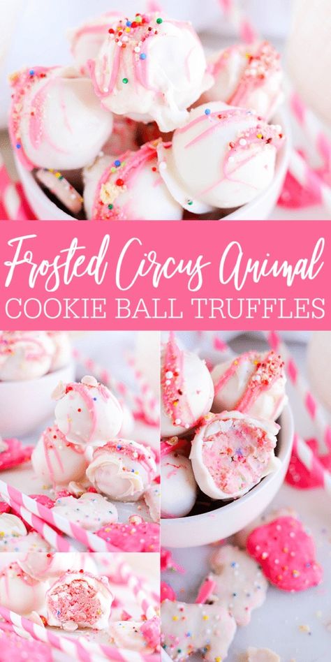 Easy Circus Animal Cookie Truffles with Mother’s Circus Animal Cookies! These No Bake Cookie Balls are a FUN and Easy Dessert Recipe with only 3 Ingredients! The perfect no bake recipe for kids and fun animal cracker treat! #lemonpeony #animalcrackers #cookieballs #truffles Animal Cracker Recipe Ideas, No Bake Cookie Balls, Animal Cookie Truffles, Amazing Cheesecake, Circus Animal Cookies, Easy Pineapple Cake, Cookie Truffles, Animal Cracker, No Bake Cookie