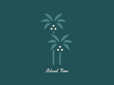 Island Time by Katie Connolly Island Logo Design Ideas, Island Logo, Coconut Tree Logo, Coconut Logo Design Branding, Tropical Island Illustration, Island Vector Illustration, Farm Logo Design, Beach Logo, Farm Logo