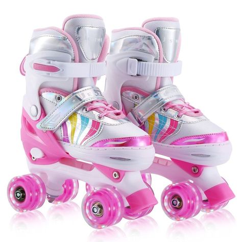 Kids Roller Skates Adjustable for Girls Boys Youth , Pink Blue 4 Size Adjustable Light Up Roller Skates for Size 11J todders to Size 7 Youth Women Men Light Up Roller Skates, Roller Quad, Best Roller Skates, Kids Roller Skates, Kids Skates, Quad Roller Skates, Coloring For Boys, Whatsapp Wallpaper Cute, Quad Skates