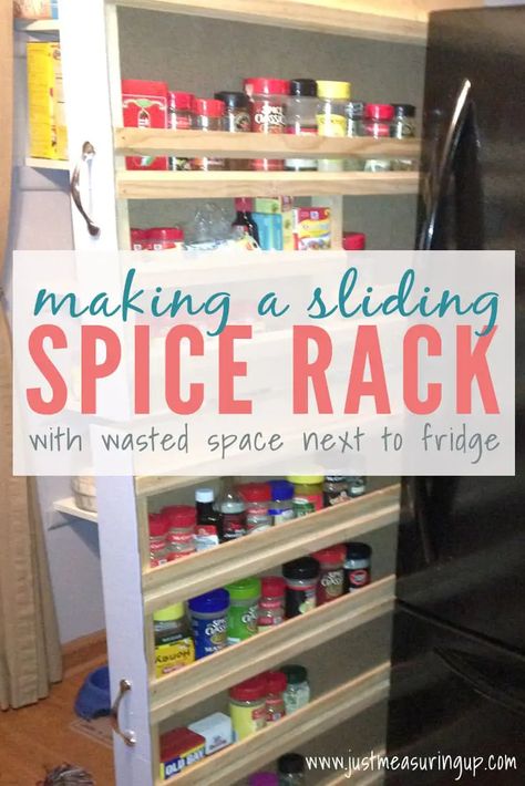 Spice Rack Cabinet Pull Out, Spice Rack On Wheels, Sliding Spice Rack, Diy Spice Storage, Kitchen Spice Storage, Ladder Shelf Diy, Pull Out Spice Rack, Cabinet Spice Rack, Ikea Spice Rack