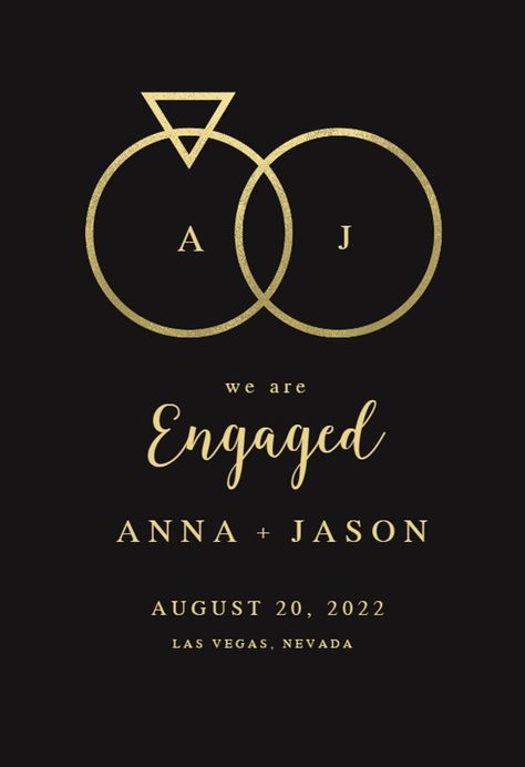 Connected rings - Engagement Announcement Template (Free) | Greetings Island Engagement Font, Engagement Logo, Engagement Poster, Engagement Invitation Card Design, Engagement Card Design, Connected Rings, Engagement Announcement Cards, Engagement Frames, Announcement Design