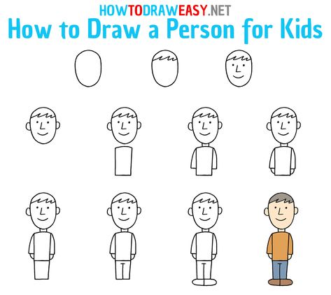 How to Draw a Person Step by Step #PersonDrawing #PeopleDrawing #ManDrawing #HumanDrawing #EasyDrawing #EasyDrawingTutorials #HowtoDrawaPerson #PersonEasyDrawing #EasyDrawingGuides #HowtoDraw #StepbyStepDrawing #StepbyStepDrawingTutorials Drawing A Person Easy, Easy Way To Draw A Person, How To Draw Person Easy, How To Draw A Person Easy Step By Step, Drawing A Person Step By Step, Person Easy Drawing, Person Drawing Easy, How To Draw A Person Easy, How To Draw A Person Step By Step