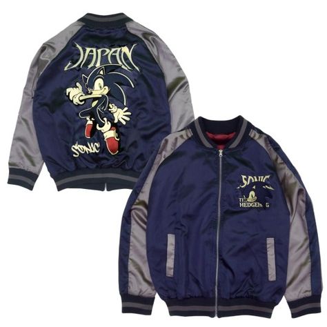 Sonic Clothes Aesthetic, Sonic Jacket, Sonic Clothes, Sonic Outfit, Sonic Merch, Sonic Hoodie, Mickey Mouse Outfit, Silly Clothes, Jacket Embroidery