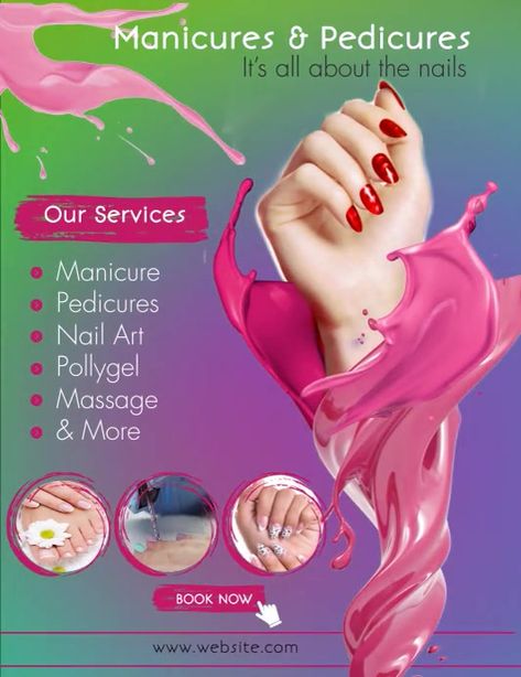 Copy of NAILS SERVICES Flyer Flyer Ideas Design, Nails Poster, Promotion Strategy, Album Art Design, Flyer Ideas, Promotional Flyers, Nail Services, Pedicure Nail Art, Logo Restaurant