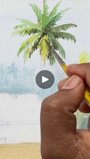 6.7K views · 151 reactions | How to paint a coconut tree with watercolour #watercolor #portraitpaintings #watercolour #pleinairpainting #art #paintings #painting | Paintings | Paintings · Original audio Coconut Tree Watercolor, Coconut Tree Painting, Watercolor Hawaii, Coconut Leaves, Watercolor Trees, Coconut Tree, Plein Air Paintings, Water Plants, How To Paint