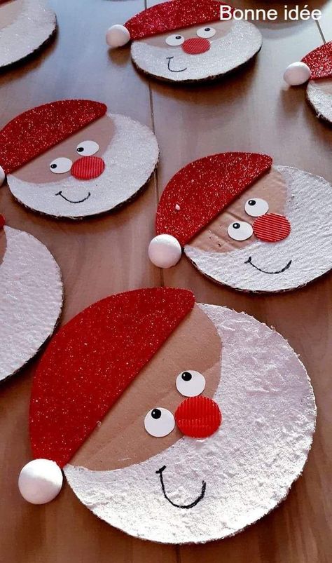 Santa Claus Crafts, Christmas Art Projects, Christmas Crafts For Toddlers, Preschool Christmas Crafts, Christmas Crafts For Kids To Make, Christmas Arts And Crafts, Fun Christmas Decorations, Christmas Card Crafts, Preschool Christmas