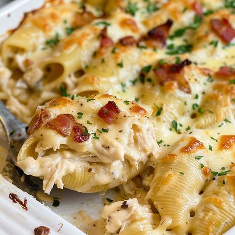 Chicken Scampi Stuffed Pasta Shells, Stuffed Shells Alfredo Chicken, Frozen Stuffed Shells Recipe, Chicken Bacon Ranch Stuffed Shells, Garlic Butter Chicken Alfredo Stuffed Shells, Stuffed Shells Alfredo, Slow Cooker Cabbage Rolls, Chicken White Sauce, Pesto Dishes