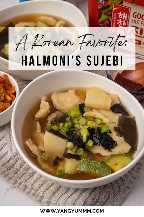 Let’s make the easiest and most delicious, savory, homey, and rich umami flavored Sujebi! This is an original Korean recipe by my one and only grandma. Guaranteed to be EXCELLENT! (as good as any.. if not, better than any other sujebi you’ve ever eaten). Enjoy! Korean Sujebi Recipe, Sujebi Korean Food, Sujebi Recipe, Korean Meals, Korean Recipe, Korean Chicken, Gf Flour, Korean Cooking, Korean Recipes