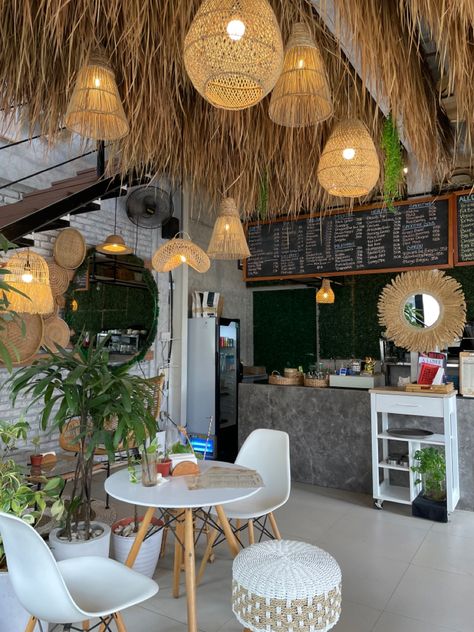 #bali #interiordesign #baliinteriors Bali Style Interior, Bali Cafe, Beach Interior Design, Boho Branding, Boho Lamp, Beach Interior, Decoration Restaurant, Bali Style, Bali Fashion