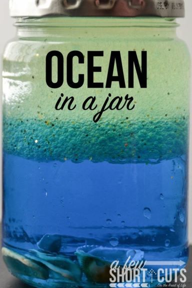 Have fun learning about the Ocean & more with this easy Ocean in A Jar Craft project. Shark Projects For Kids, Hawaii Crafts For Kids, Ocean In A Jar, Hawaii Crafts, Ocean Projects, Foto Newborn, Island Crafts, Ocean Party, Sea Crafts