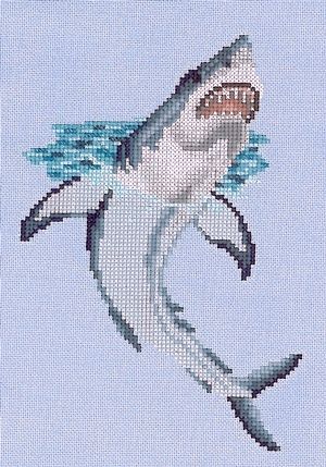 Shark Pixel Art, Shark Cross Stitch Pattern, Shark Cross Stitch, Pixel Macrame, Silly Sharks, Cross Stitch Sea, Shark Pattern, Homemade Decor, Cute Cross Stitch