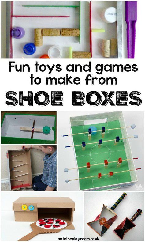 With crafty kids, there are so many creative ideas that you can make just from things that would have been thrown away or put into the recycling bin. Shoe boxes are a great example of this. They are super versatile and are just perfect for making cute crafts and DIY games! Here are a few shoe … Shoe Box Diy, Shoe Box Crafts, Creative Ideas To Make, Recycled Toys, Games To Make, Crafts And Diy, Shoe Boxes, Recycled Projects, Crafty Kids