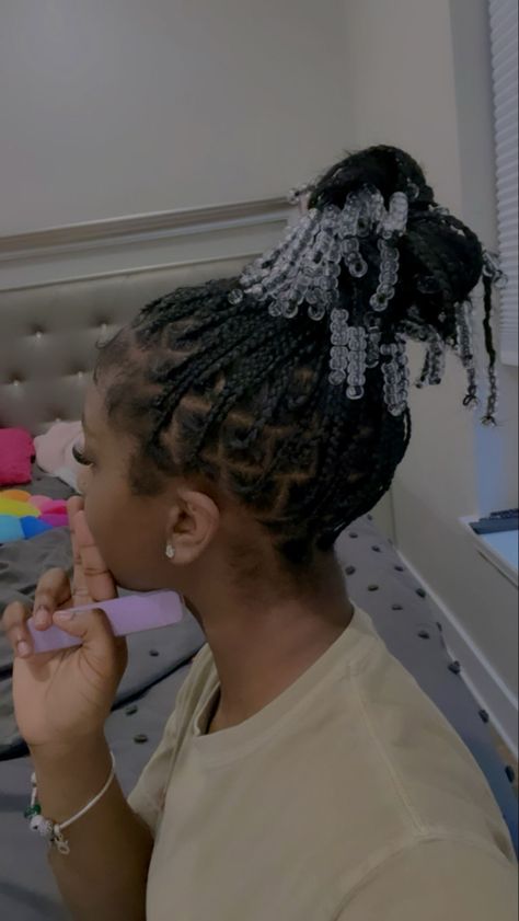 Short Knotless With Beads Hairstyles, Natural Braids For Black Women No Weave, Braided Hairstyles On Natural Hair, Braided Hairstyles Without Weave, Hairstyles Without Weave, Natural Braided Hairstyles Without Weave, Braided Natural Hairstyles, Hairstyles On Natural Hair, Natural Hairstyles For Short Hair