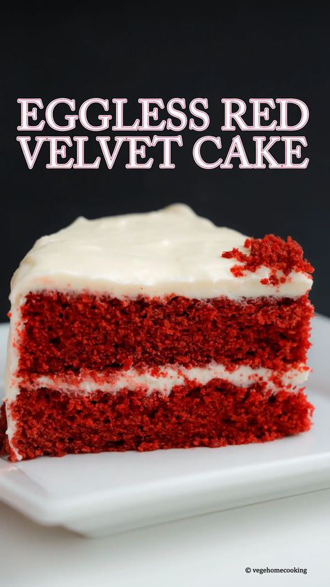 Eggless Red Velvet Cake, Small Chocolate Cake, Easy Pound Cake, Egg Free Baking, Cake Red Velvet, Eggless Chocolate Cake, Red Velvet Cake Recipe, Eggless Cake Recipe, Eggless Desserts