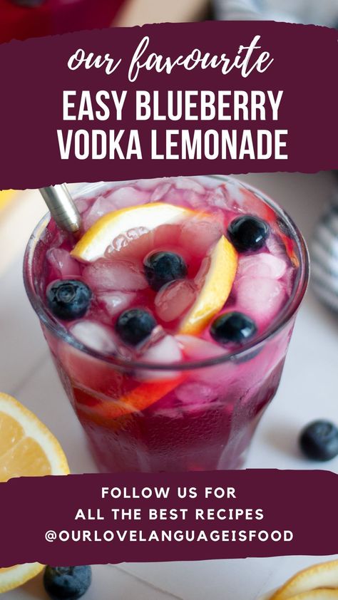 This blueberry vodka lemonade recipe is the perfect cocktail for a hot day! Light, refreshing, and the perfect balance of bright lemon and sweet blueberry flavor. Blueberry Vodka Drinks, Blueberry Cocktail, Blueberry Vodka, Easy Summer Cocktails, Lemon Vodka, Vodka Lemonade, Lemonade Cocktail, Blueberry Lemonade, Lemonade Drinks