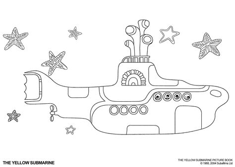 Submarine Coloring Pages, Beatles Embroidery, Yellow Submarine Album, Preschool Ocean, Beatles Yellow Submarine, Beatles Yellow, Yellow Submarine, Album Cover Art, Ocean Themes