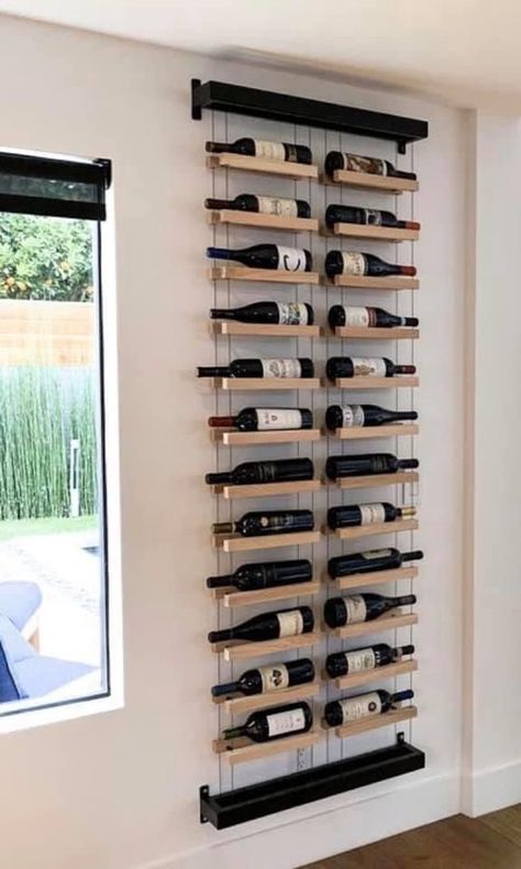 Wine Storage Wall, Industrial Wine Racks, Glass Wine Cellar, Wine Rack Design, Wine Closet, Diy Home Bar, Wine Kitchen, Wine Cellar Design, Cellar Design