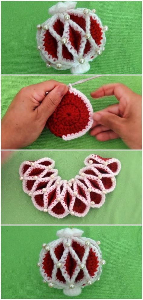 Cozy Crochet Christmas Decorations For Your Home Crochet Christmas Poinsettia Pattern, Crochet Christmas Tree Centerpiece, Free Patterns For Christmas Ornaments, Christmas Ornaments To Crochet, Crochet Christmas Ornaments Free Pattern Granny Squares, Crochet Christmas Centerpiece, Crochet Christmas Topper, Diy Christmas Crochet Gifts, Vintage Crochet Ornaments