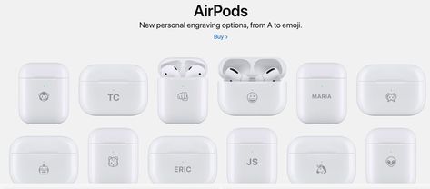 Apple now offers free AirPods engraving featuring words or emoji Airpods Engraving Ideas, Engraving Ideas For Airpods, Airpods Engraving, Desktop Layout, Aesthetic Tech, Emoji Characters, Camera Sony, Apple Service, Airpods Max