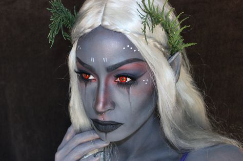 Dark Elf #Makeup by Nickeilgenesis Larp Makeup, Elf Make Up, Cosplay Elf, Elf Cosplay, Theatrical Makeup, Elf Costume, Elf Makeup, Fairy Makeup, Dark Fairy